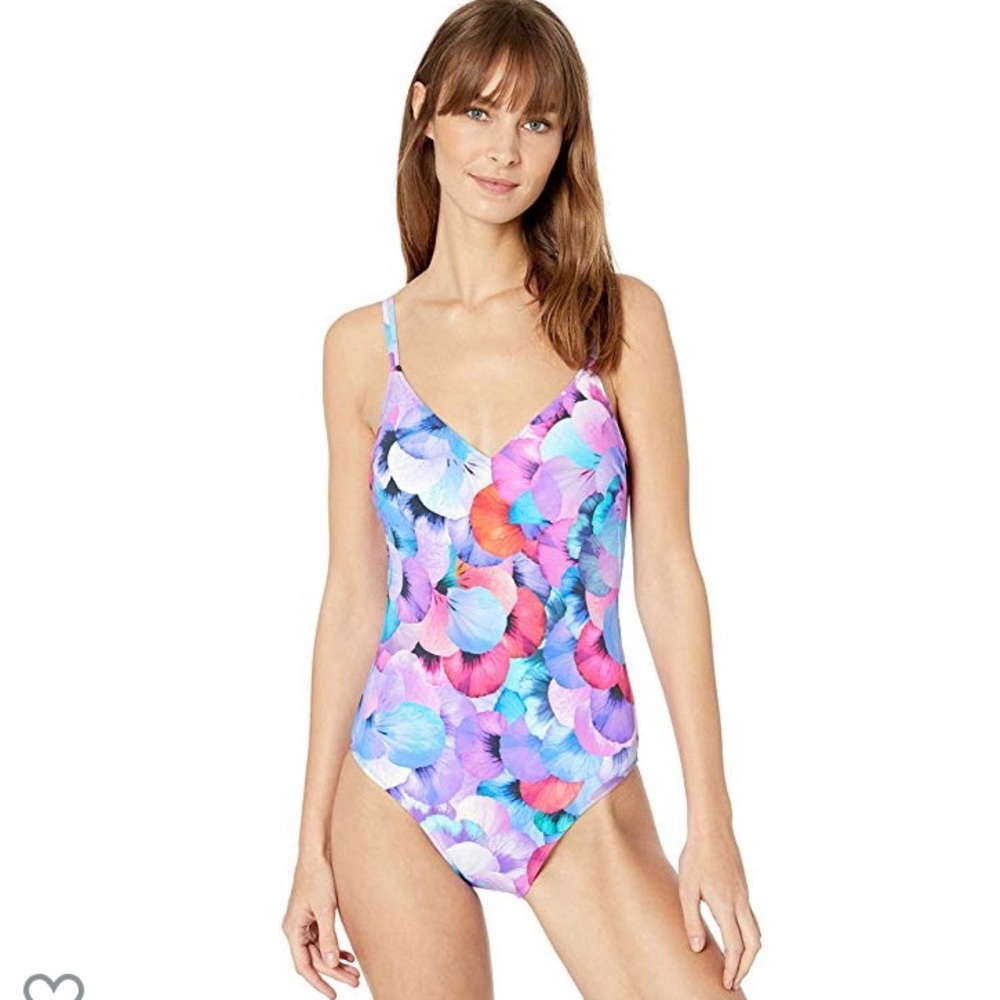 Profile by Gottex V Neck One Piece Swimsuit Floral